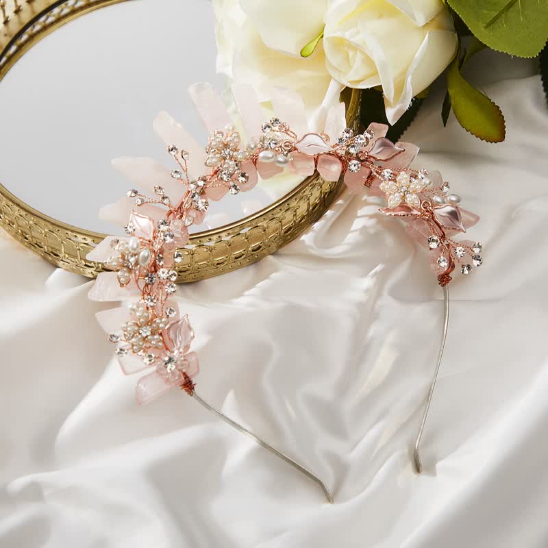 Cristal naturel de luxe Olivenorma avec couronne en cristal de perle