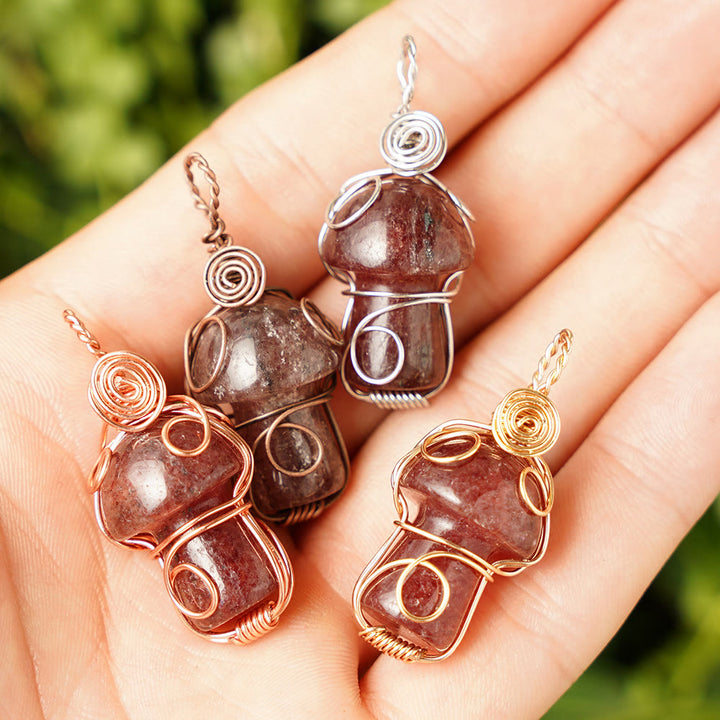 Collier en pierre de guérison naturelle Olivenorma aux champignons