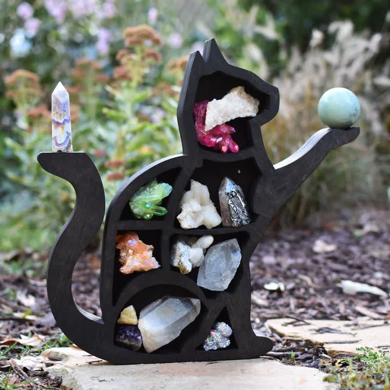 Etagère en cristal en forme de croissant de lune en forme de chat mignon