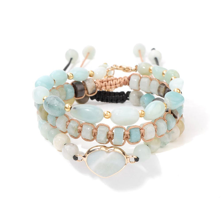 Bracelet pendentif en forme de cœur tressé fait main Olivenorma 