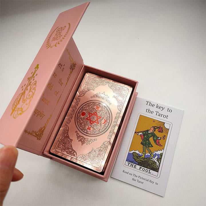 Cartes de tarot en feuille d'or rose bronzante Olivenorma