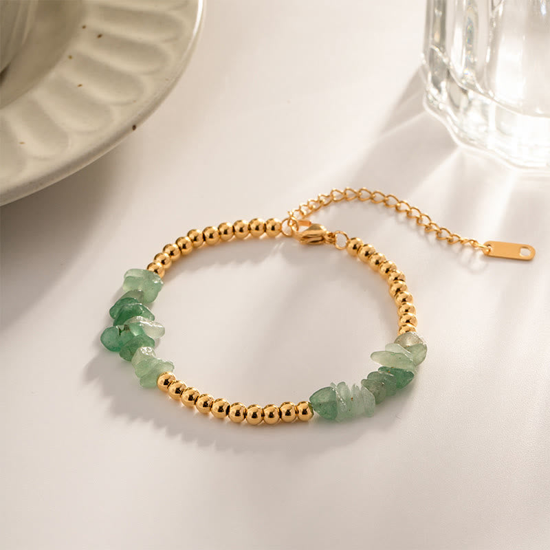 Bracelet en perles d'or en cristaux naturels concassés Olivenorma
