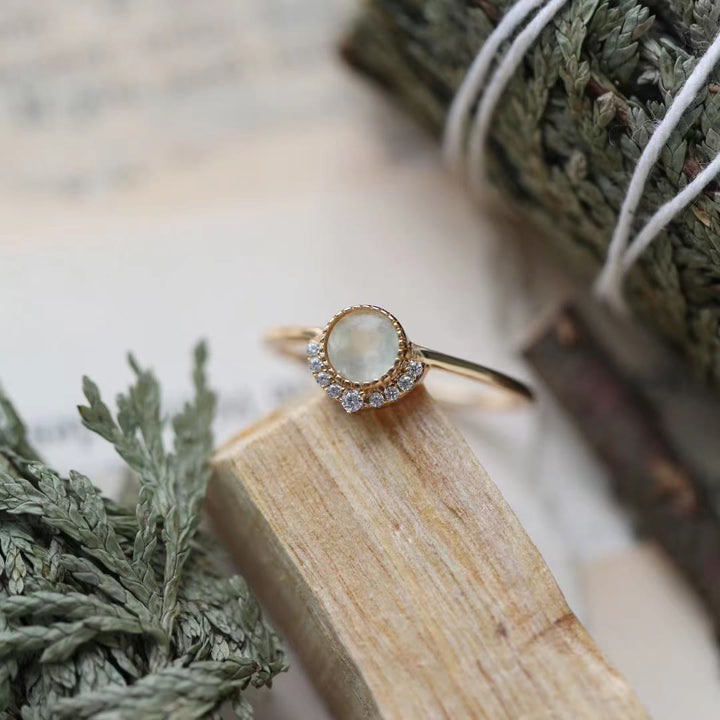 Bague ouverte délicate vintage en péridot naturel Olivenorma 