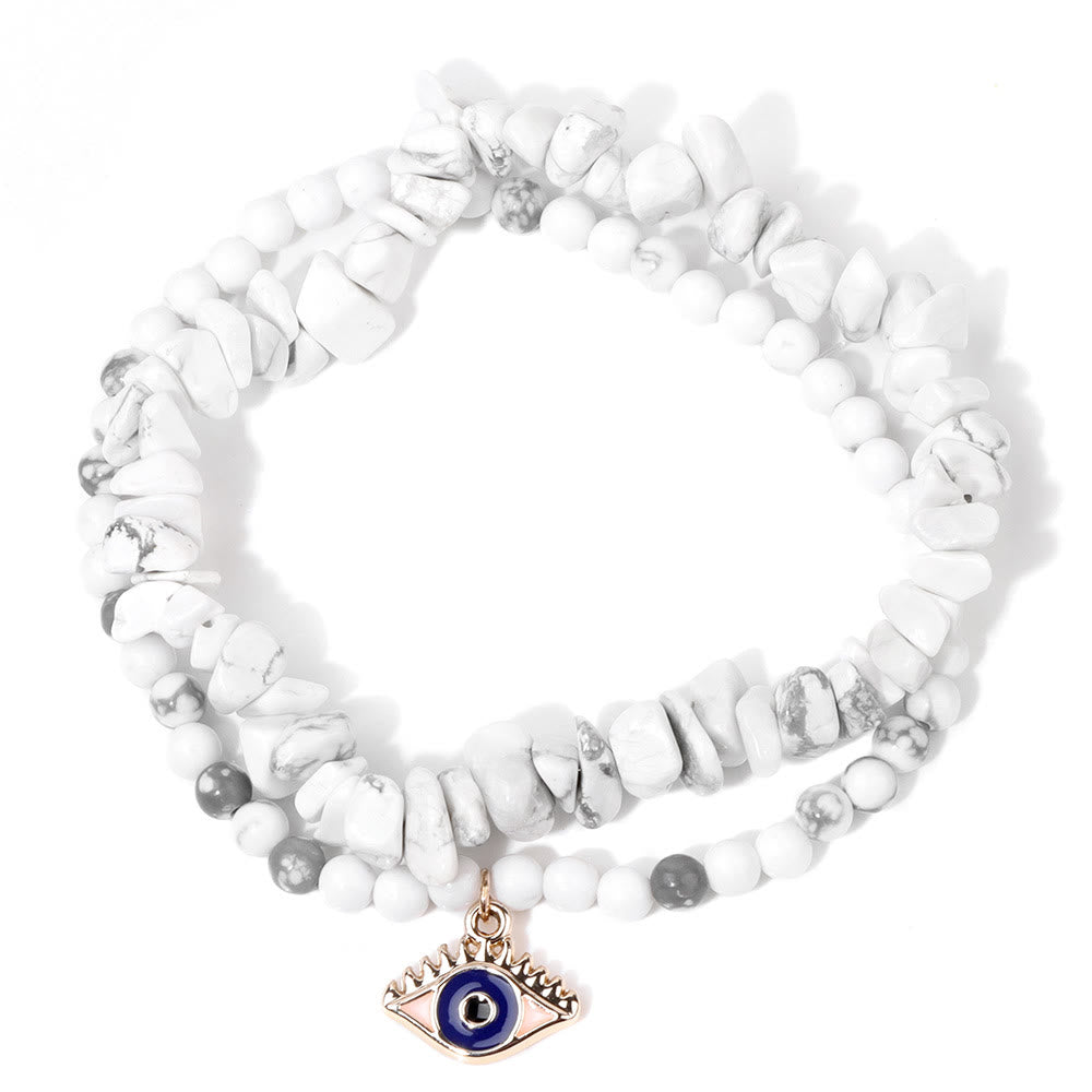 Ensemble de bracelets en cristal à double couche avec pendentif mauvais Olivenorma 