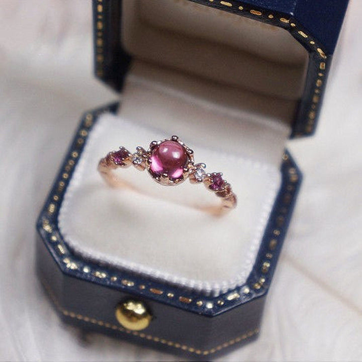 Bague de fiançailles en argent 925 avec grenat Olivenorma