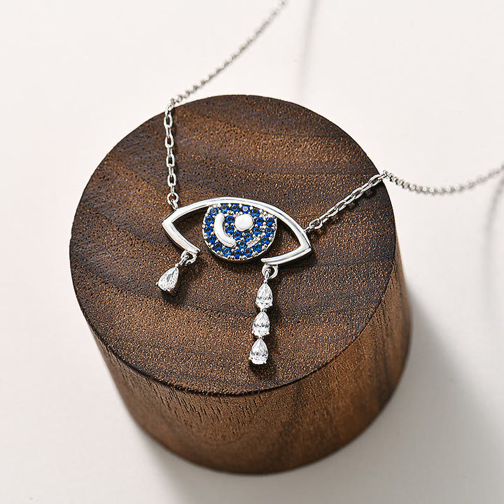 Collier Olivenorma en argent 925 avec zircon bleu et blanc 