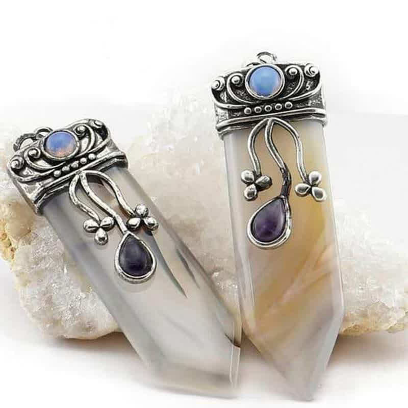 Collier en pierre naturelle de protection de la déesse Olivenorma 