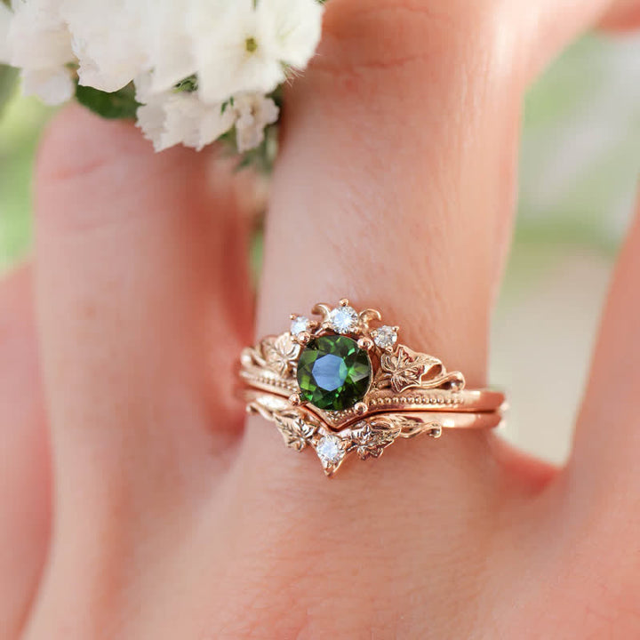 Bague en cristal naturel émeraude Alexandrite Olivenorma