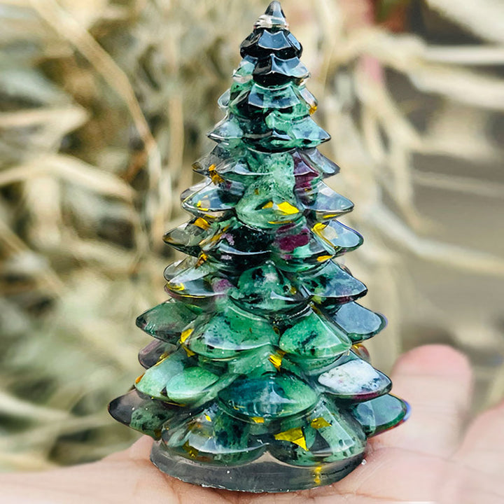 Décoration en pierre de cristal naturel pour sapin de Noël Olivenorma 