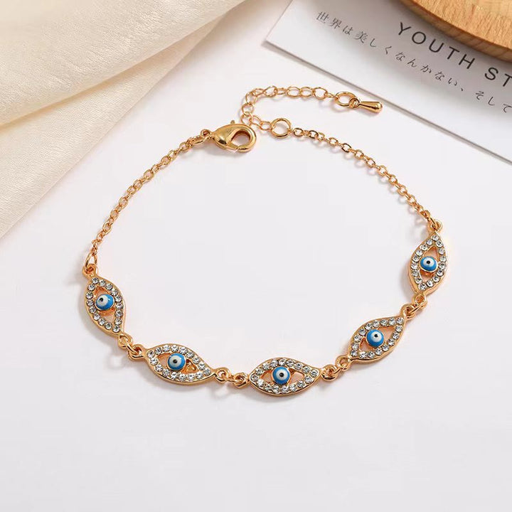 Bracelet mauvais œil bleu turquoise Olivenorma