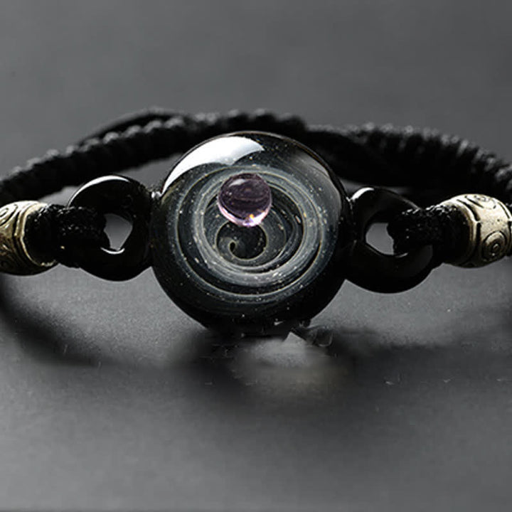 Bracelet créatif en verre avec nébuleuse de l'univers étoilé d' Olivenorma