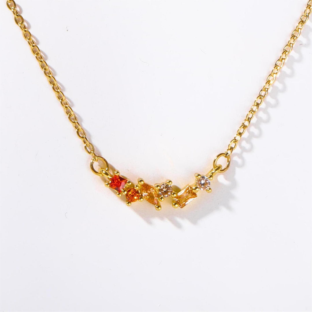 Collier avec pendentif en perles et pierres de naissance multiples Olivenorma plaqué or et cuivre 