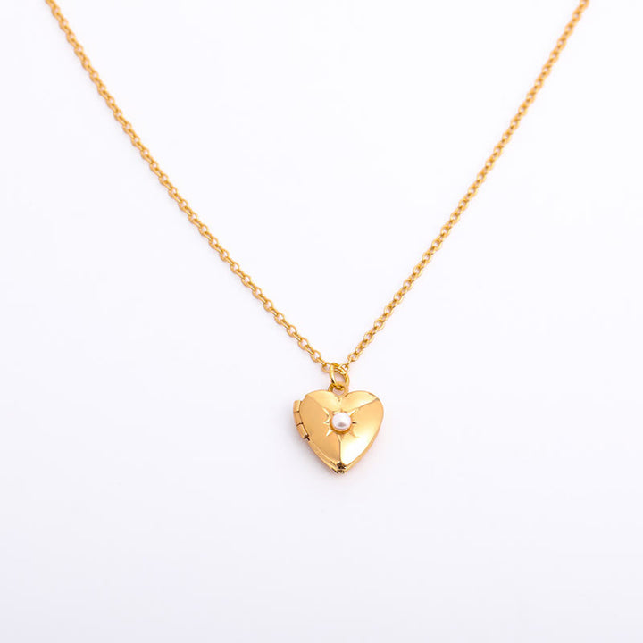 Collier album coeur avec pierre de naissance Olivenorma « Shine in My Heart » 