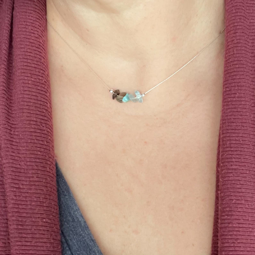 Collier ras du cou signe du zodiaque en pierre naturelle Olivenorma