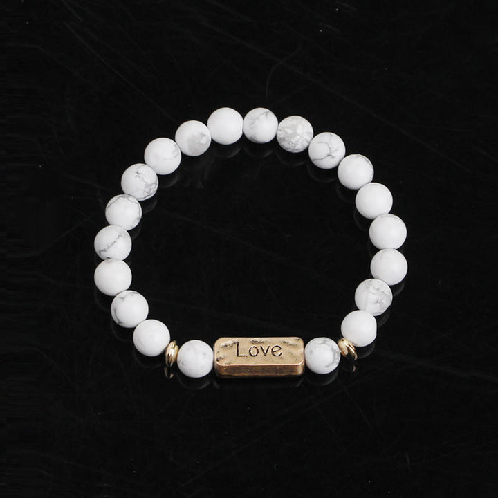 Bracelet de gravure puissant avec pierres précieuses naturelles Love Olivenorma 