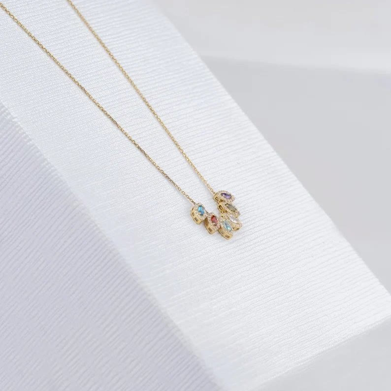Collier de pierres de naissance en forme de larme Olivenorma Tears Of Joy 1-8