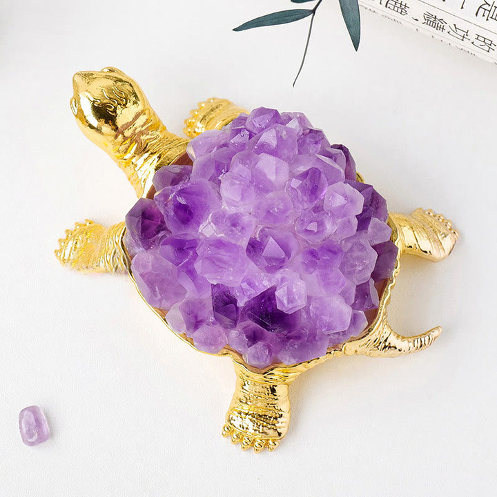 Lampe décorative en forme de tortue en cristal naturel Olivenorma 