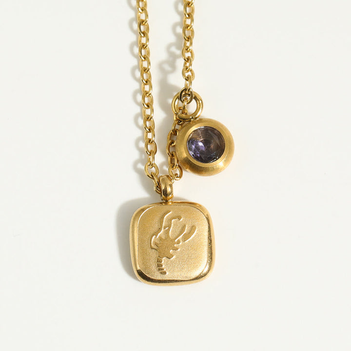 Collier pendentif Olivenorma avec douze pierres de naissance du zodiaque