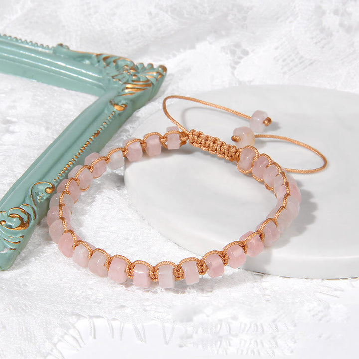 Bracelet tissé en perles de pierre naturelle Olivenorma