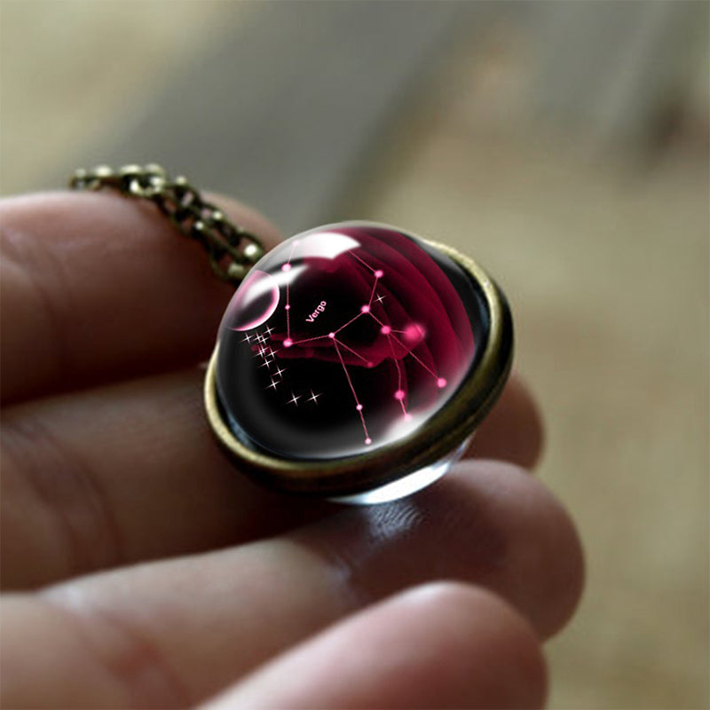Collier de protection en verre Olivenorma avec 12 étoiles du zodiaque
