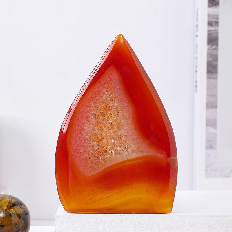 Ornements en cristal naturel en forme de flamme Olivenorma Décoration en pierres précieuses - Agate rouge - Environ 400-500 g - image 25