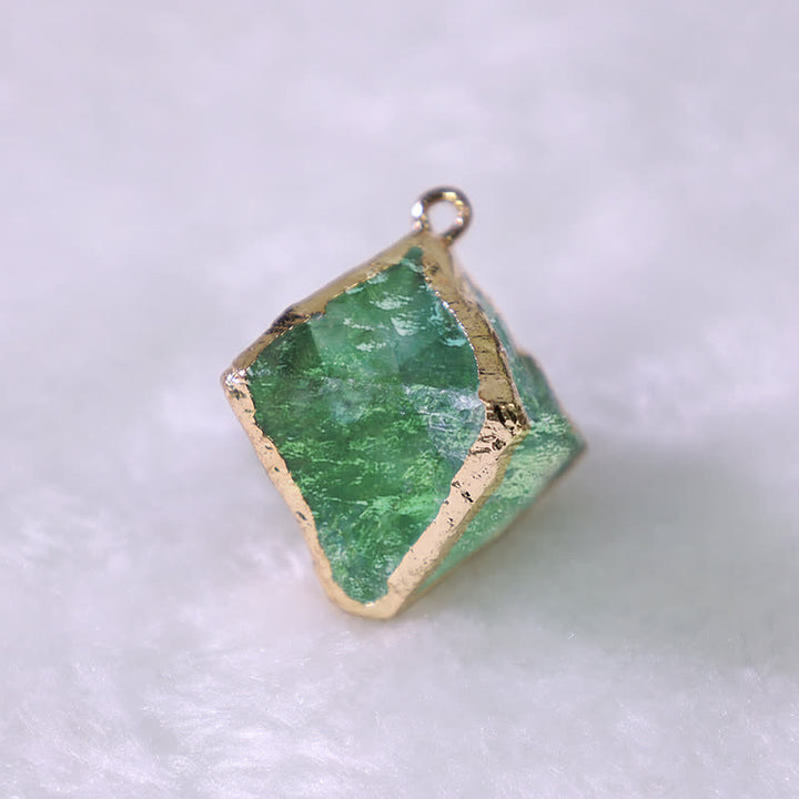 Pendentif en cristal naturel de fluorite verte Olivenorma 