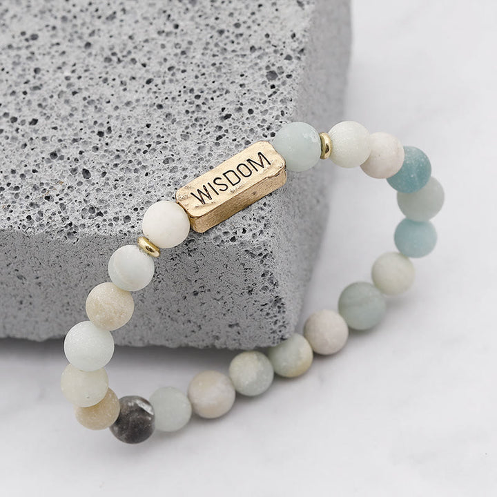 Bracelet gravé avec pierres précieuses naturelles Olivenorma