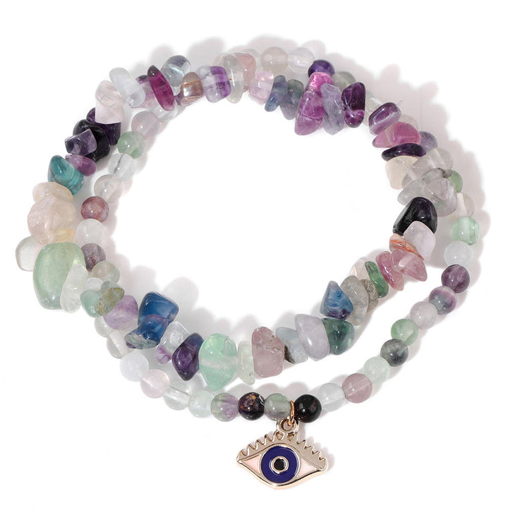 Ensemble de bracelets en cristal à double couche avec pendentif mauvais Olivenorma 