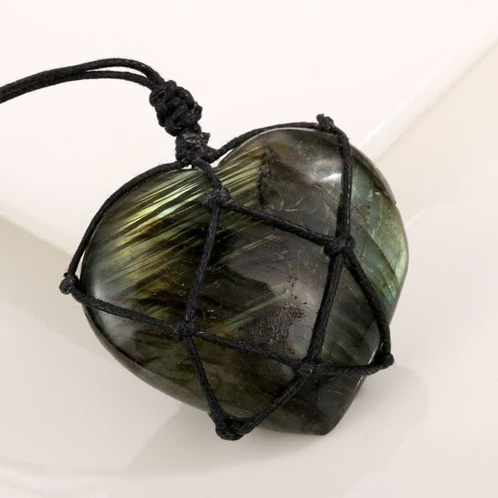 Collier en labradorite avec cœur de dragon Olivenorma 