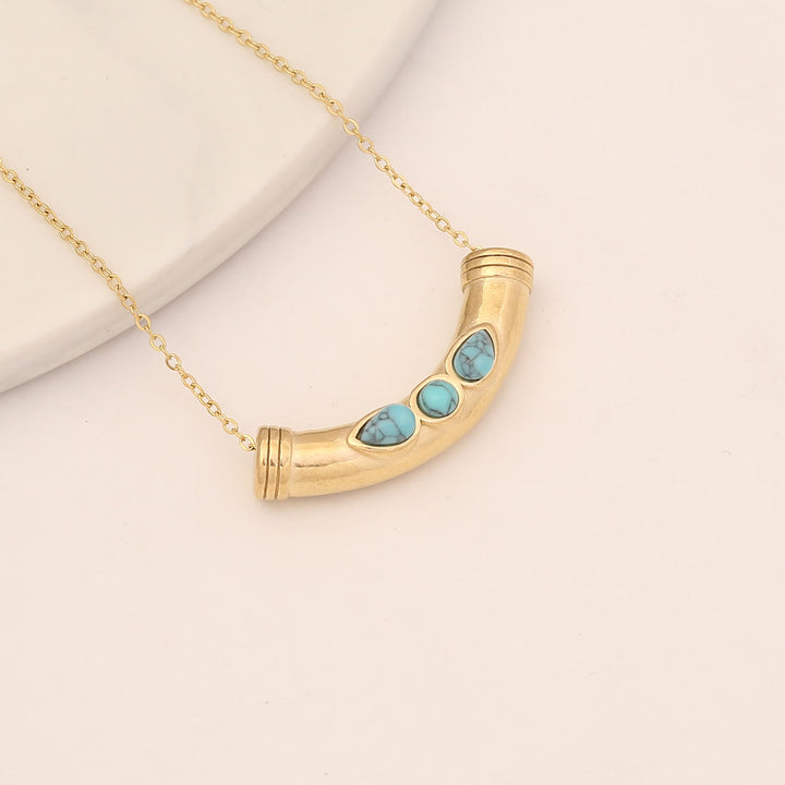 Collier pendentif croix mauvais œil turquoise Olivenorma 