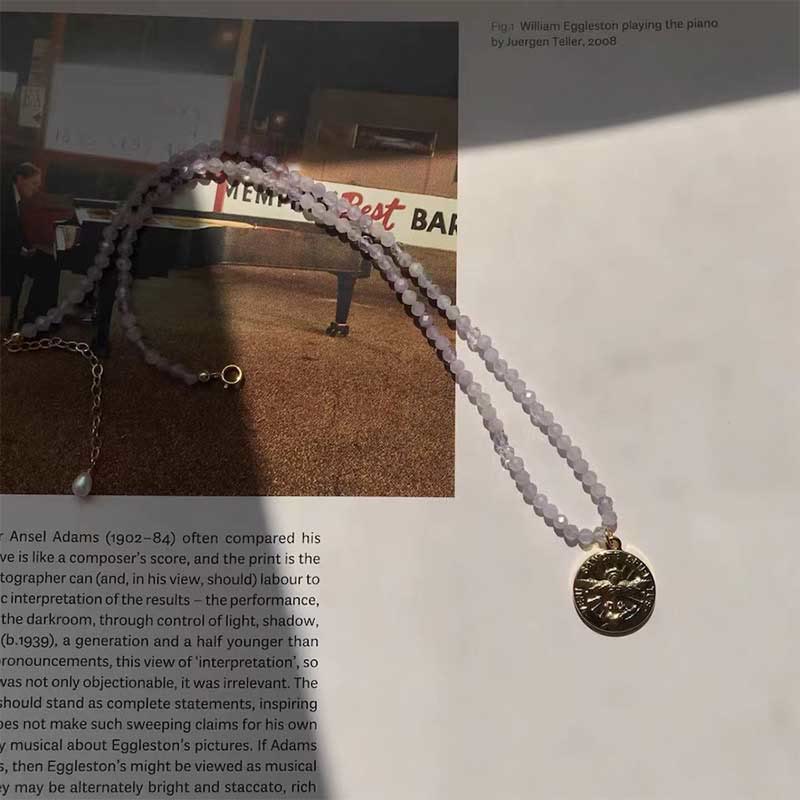 Collier avec pendentif en métal et cristal naturel Olivenorma