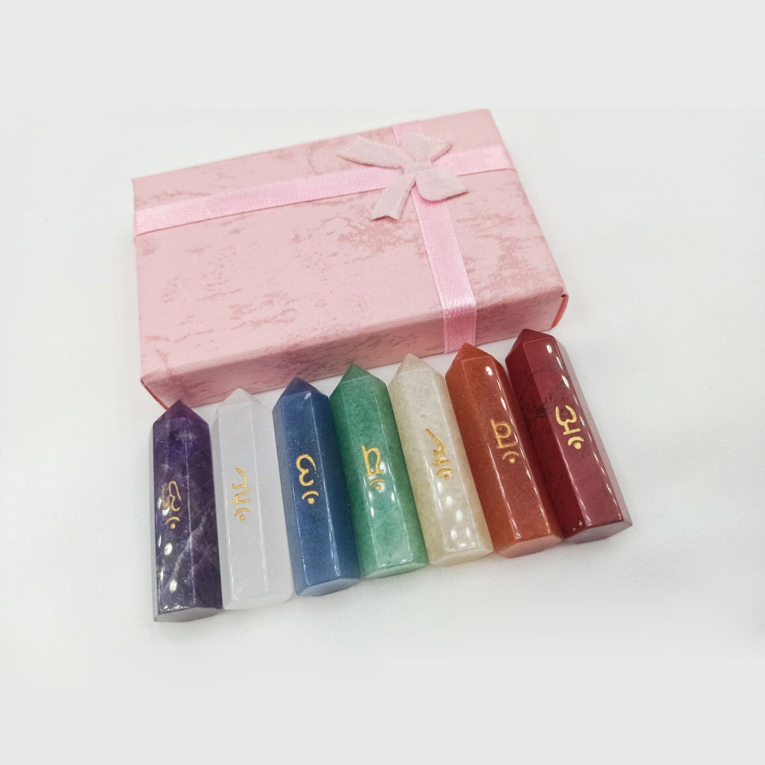 Ensemble de baguettes de cristal décoratives pour chakras de guérison Olivenorma