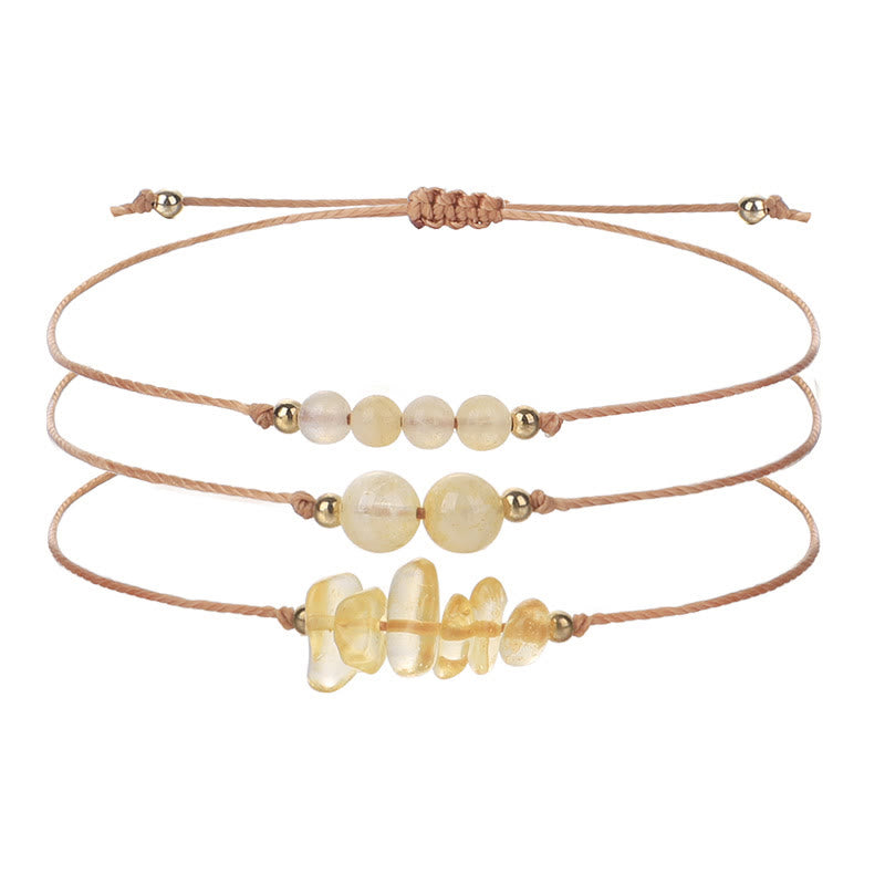 Ensemble de bracelets tressés en perles de gravier Olivenorma 