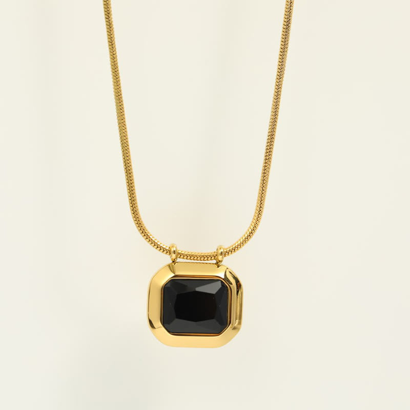 Collier coulissant en acier inoxydable avec cristaux blancs Olivenorma