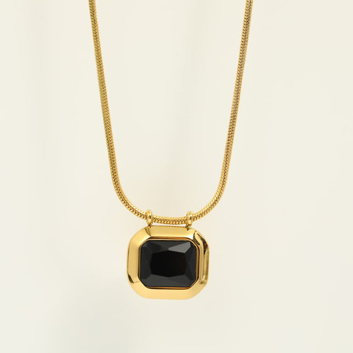 Collier coulissant en acier inoxydable avec cristaux blancs Olivenorma