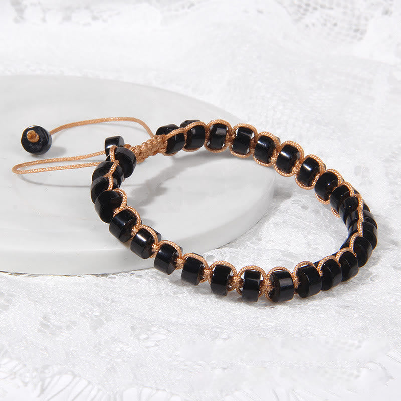 Bracelet tissé en perles de pierre naturelle Olivenorma