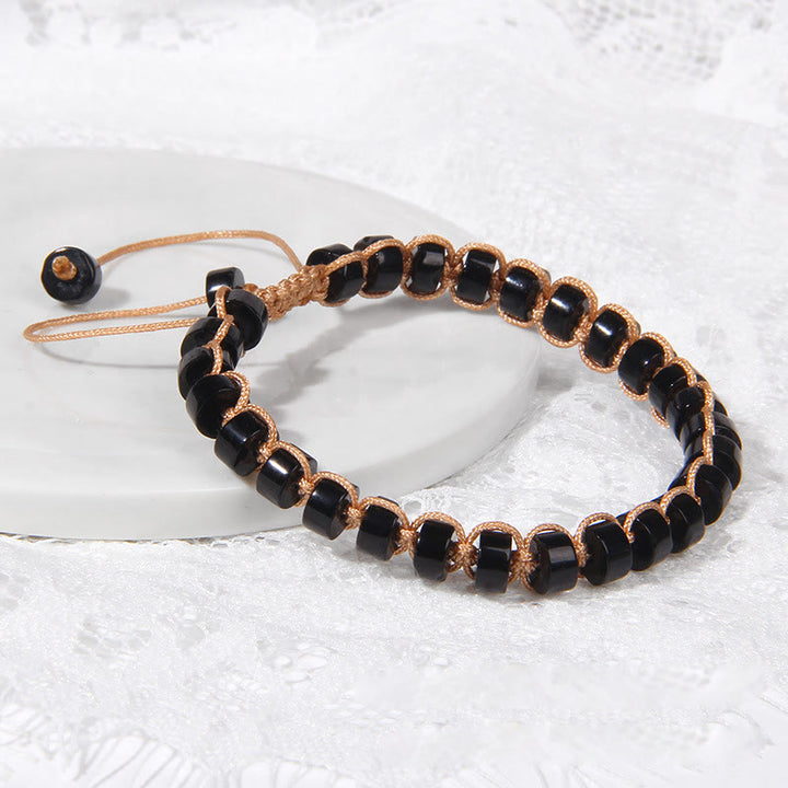 Bracelet tissé en perles de pierre naturelle Olivenorma