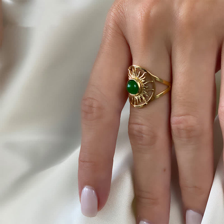 Olivenorma « Sun Arise » – Bague en jade vert céleste 
