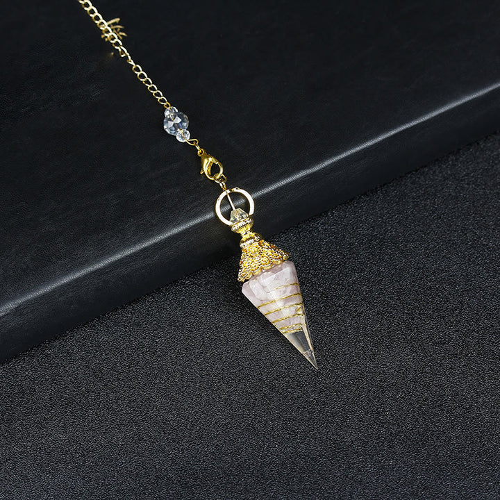 Pendule pyramidale hexagonale en cristal résineline naturelle Olivenorma