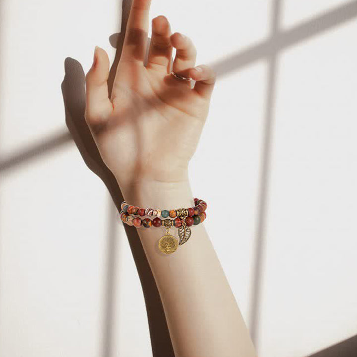 Bracelet calme et paix en jaspe photo Olivenorma