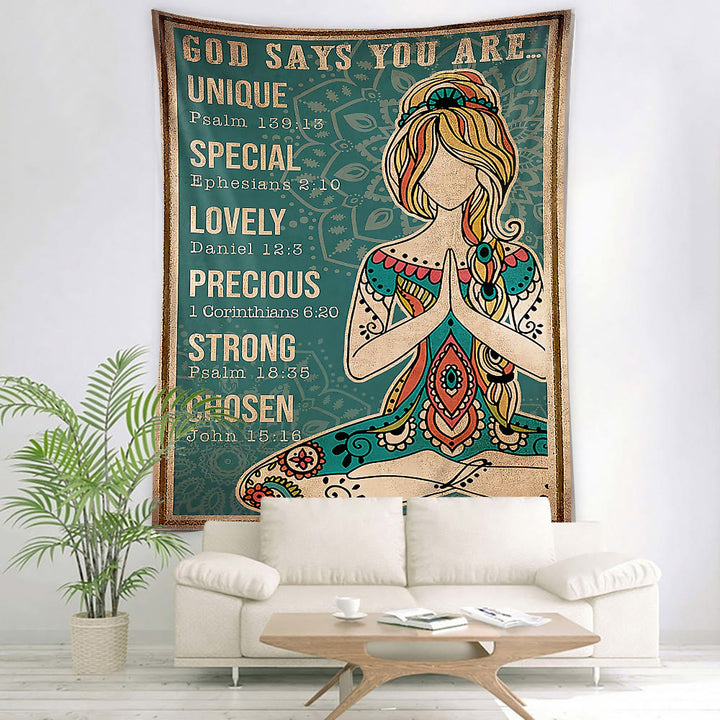 Tapisserie Olivenorma à motifs de chakras pour méditation et yoga