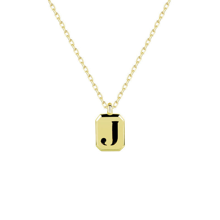 Collier Initiale Personnalisable en Or Olivenorma - Obsidienne - J - image 13