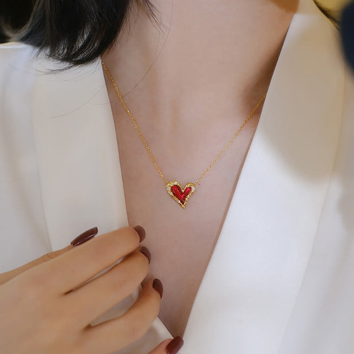 Collier créatif en forme de cœur irrégulier « Preference » Olivenorma