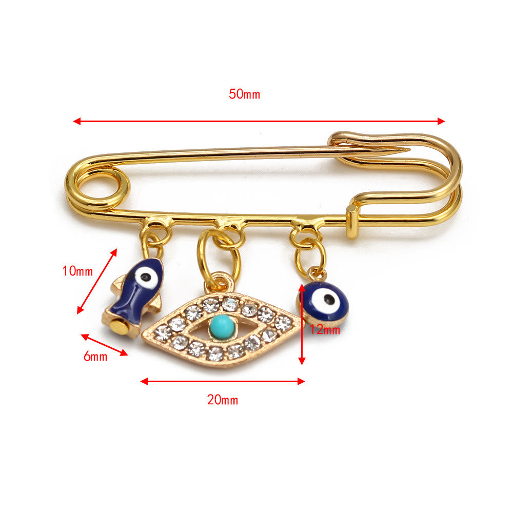Broche Olivenorma série Evil Eye Hamsa - Œil maléfique et petit poisson - image 8