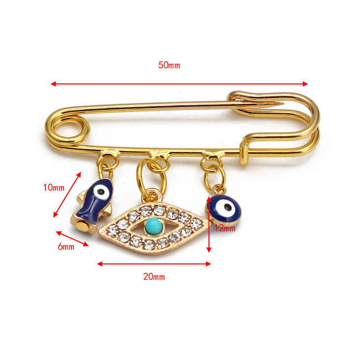 Broche Olivenorma série Evil Eye Hamsa - Œil maléfique et petit poisson - image 8