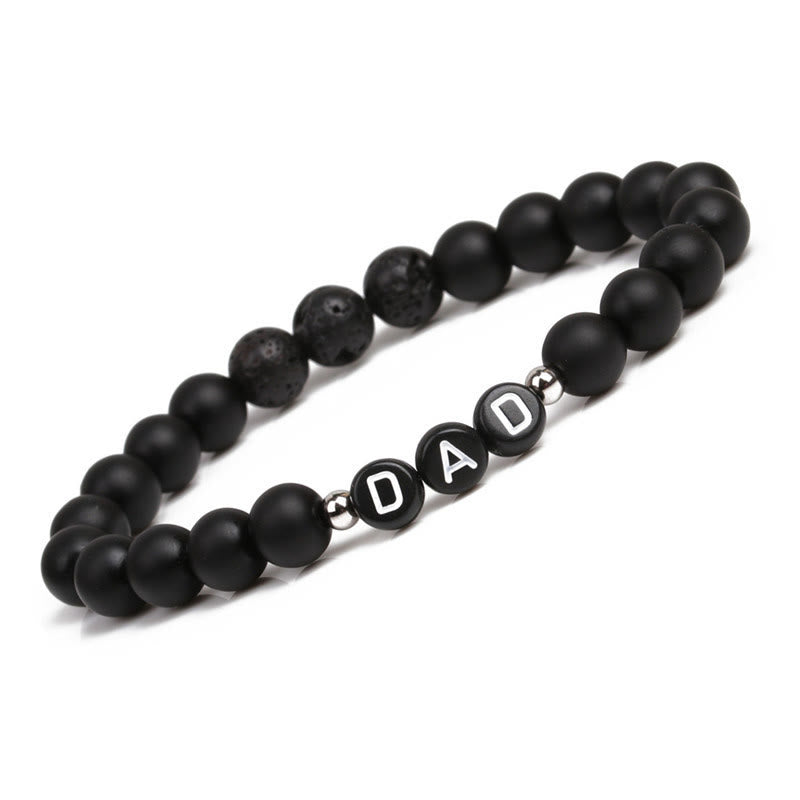 Bracelet papa alphabet homme turquoise blanc Olivenorma 