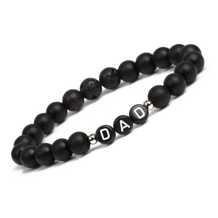 Bracelet papa alphabet homme turquoise blanc Olivenorma 
