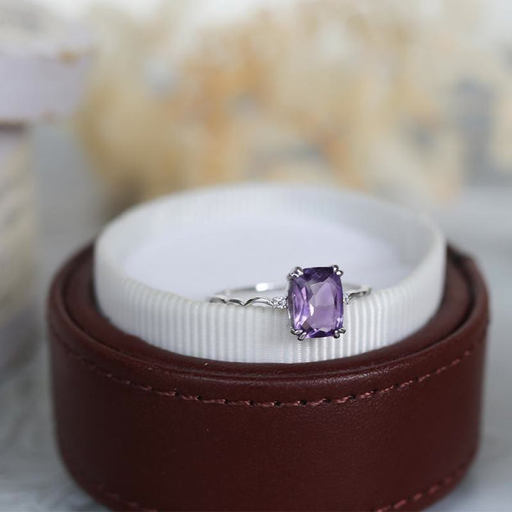 Bague Olivenorma en forme de vague avec cube de sucre en améthyste