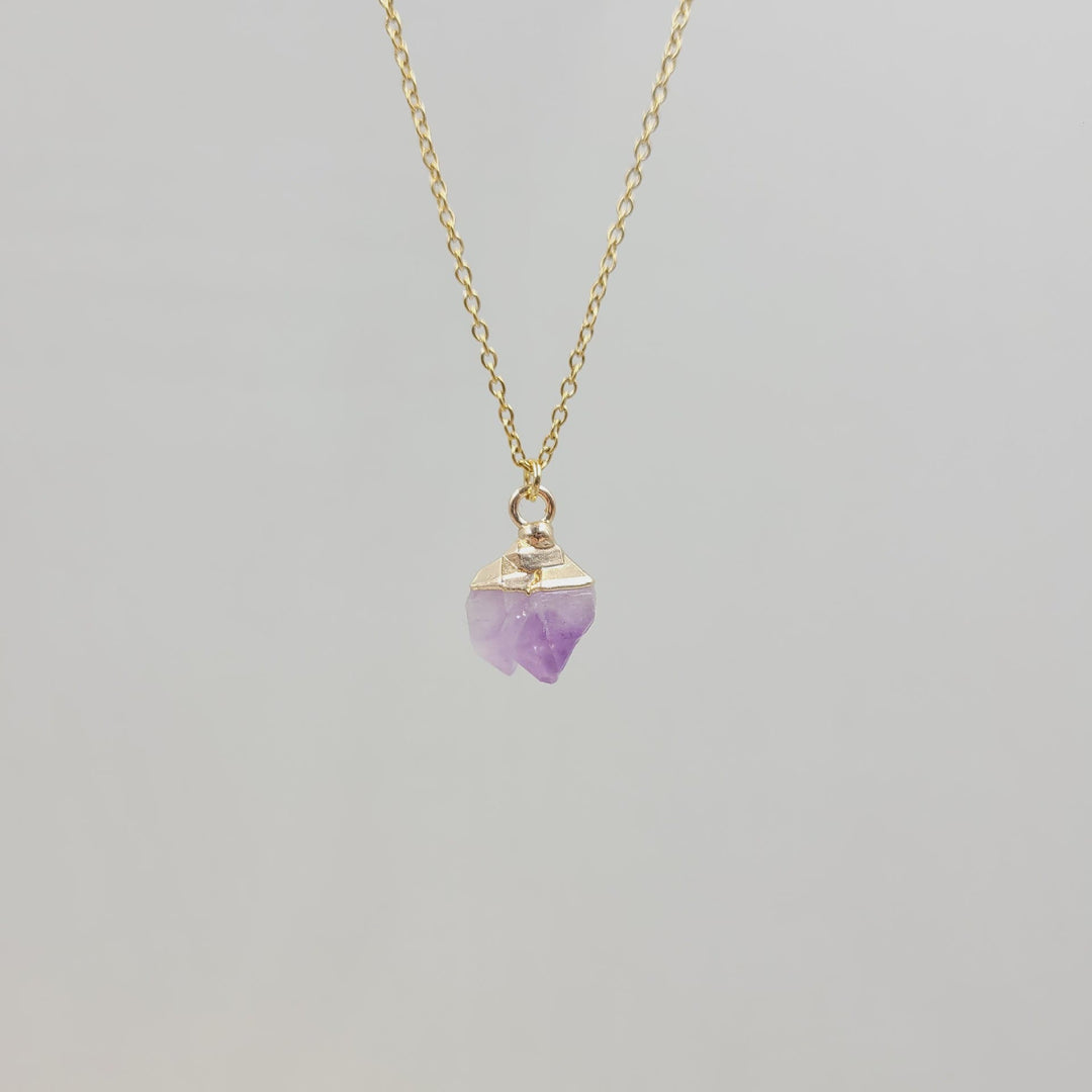 Collier en pierre précieuse brute irrégulière en cristal Olivenorma