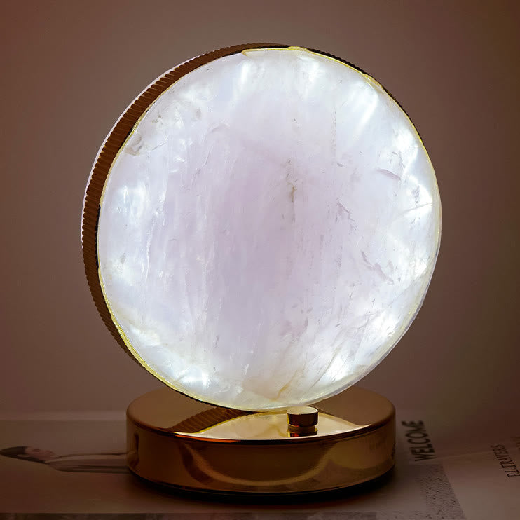 Lampe de table en pierre de cristal naturel Olivenorma, décoration en pierres précieuses 
